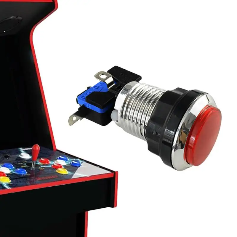 Arcade LED pulsador iluminado máquina Arcade pequeño botón con luz resistente a caídas suministros de juego para adultos niños y