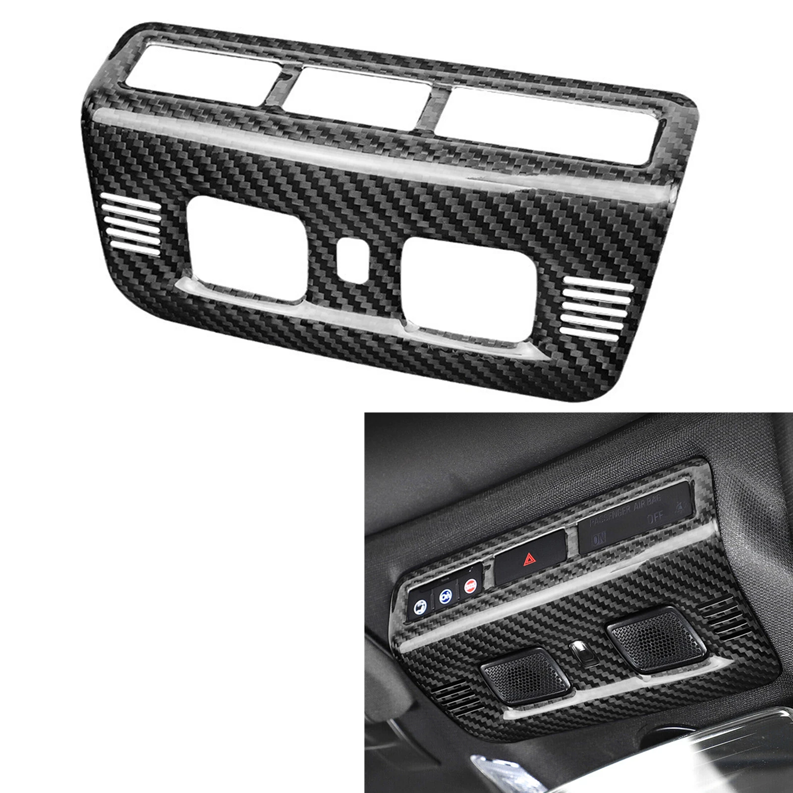 

Carbon Fiber Interior Overhead Dome Reading Light Switch Button Frame Cover Trim For Chevrolet Corvette C8 HTC Z51 Z06 2020-2024