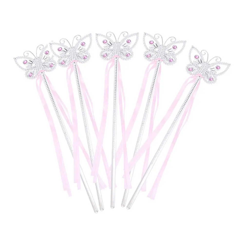 

5Pcs Butterflies Exquisite Lightweight for Party Performance Cosplay Props Lovely Fairy Sticks