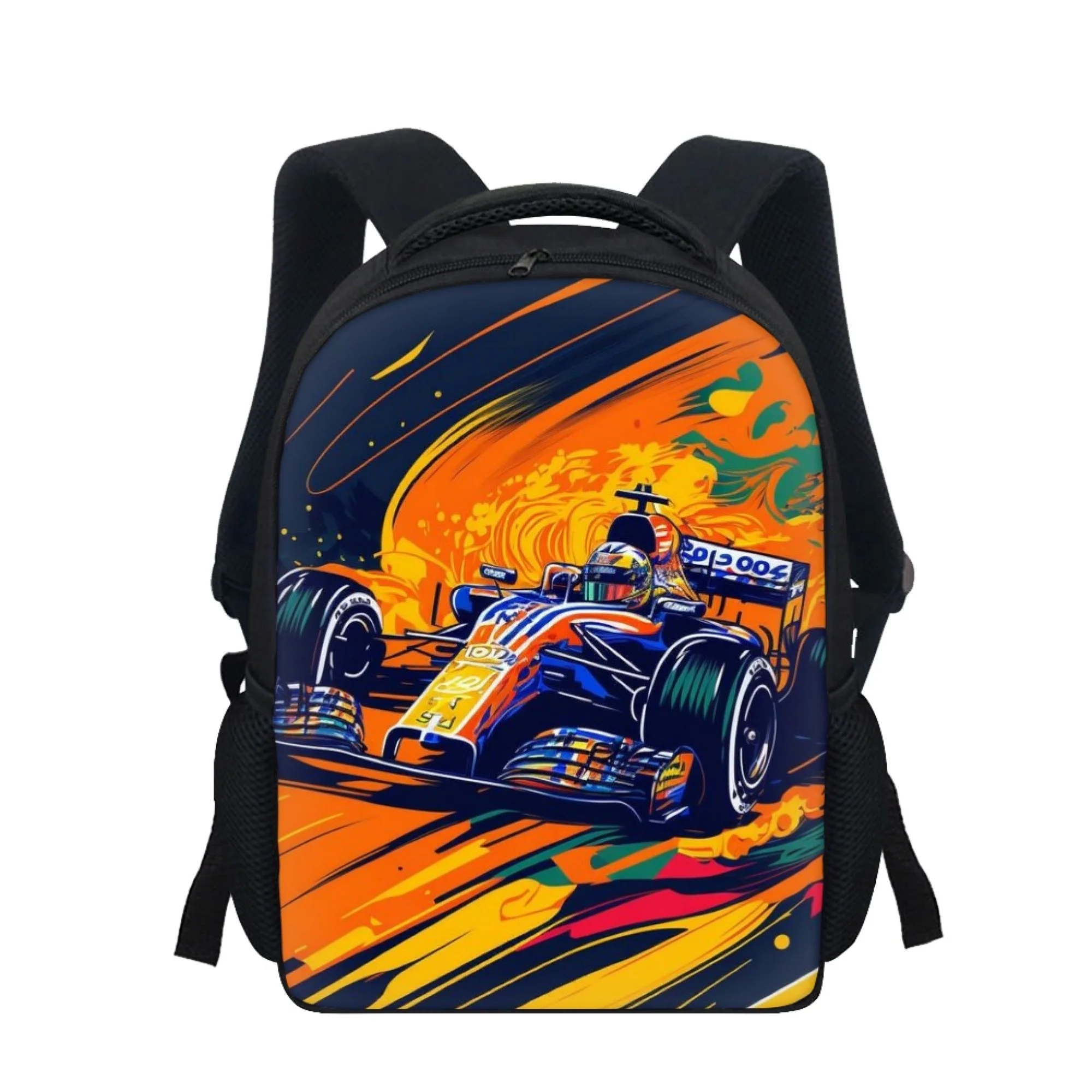 Jongens En Meisjes Cool Race Auto Patroon 3d Geprinte Peuter Schooltas Custom Ontwerp 12-Inch Schooltas Voor Terug Naar School Seizoen