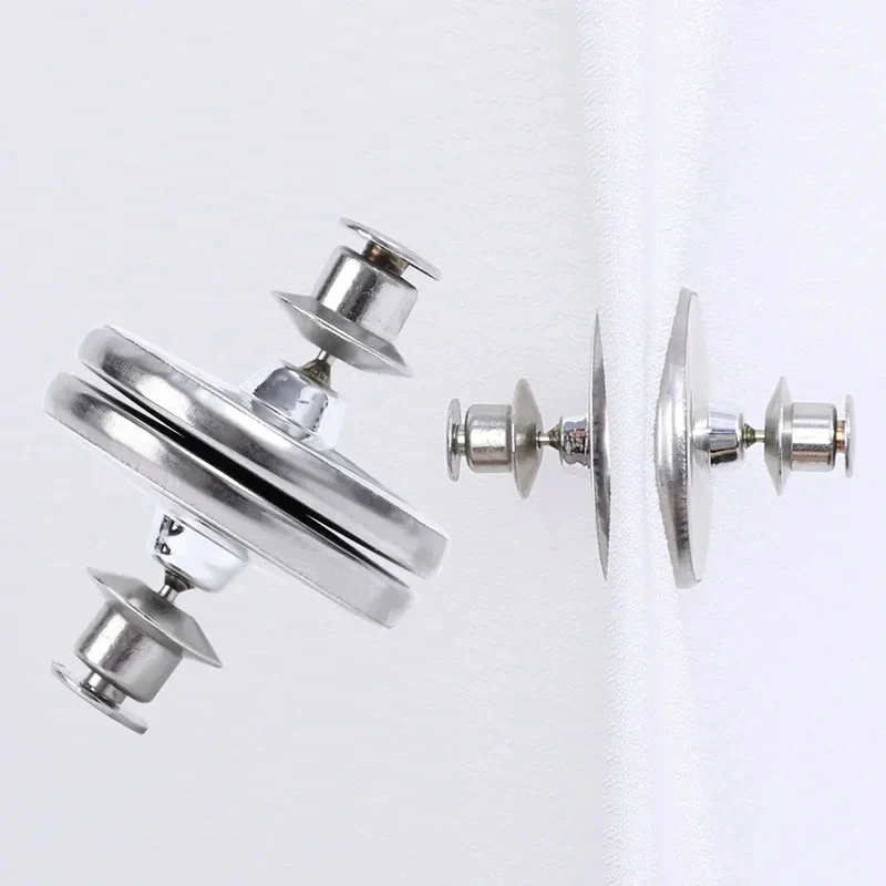 1/2/4/6pairs Magnetic Curtain Clips Double Sided Magnets Closure Hold Silver Holder Buckle Pins Adjustment Curtain Accessories