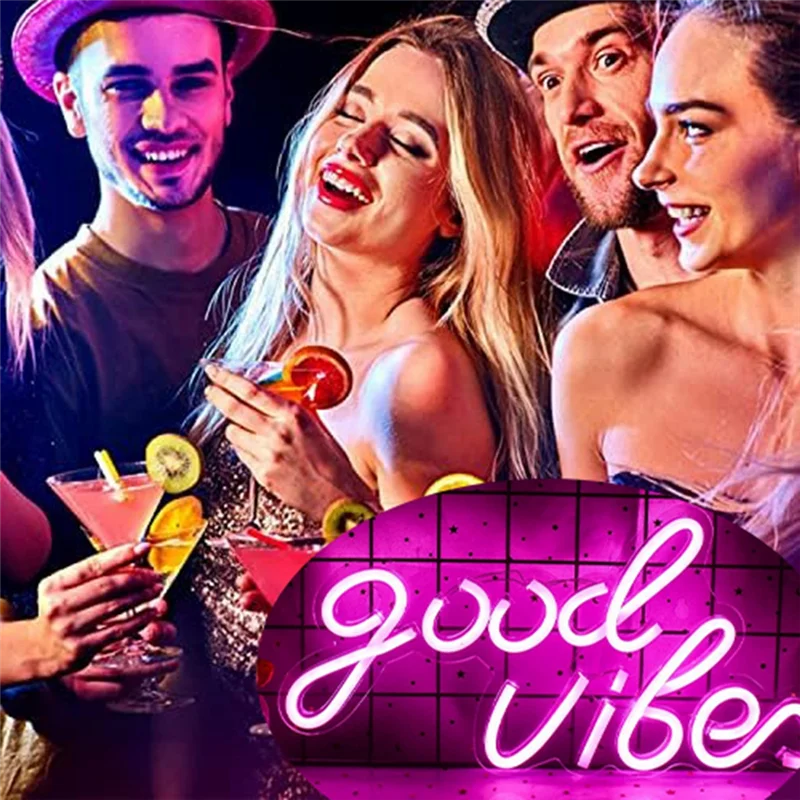 ABMO المشاعر الجيدة النيون الزفاف الجدار الشنق USB LED ضوء النيون علامات LED أضواء ليلية لغرفة النوم الديكور غرف ديكور #3