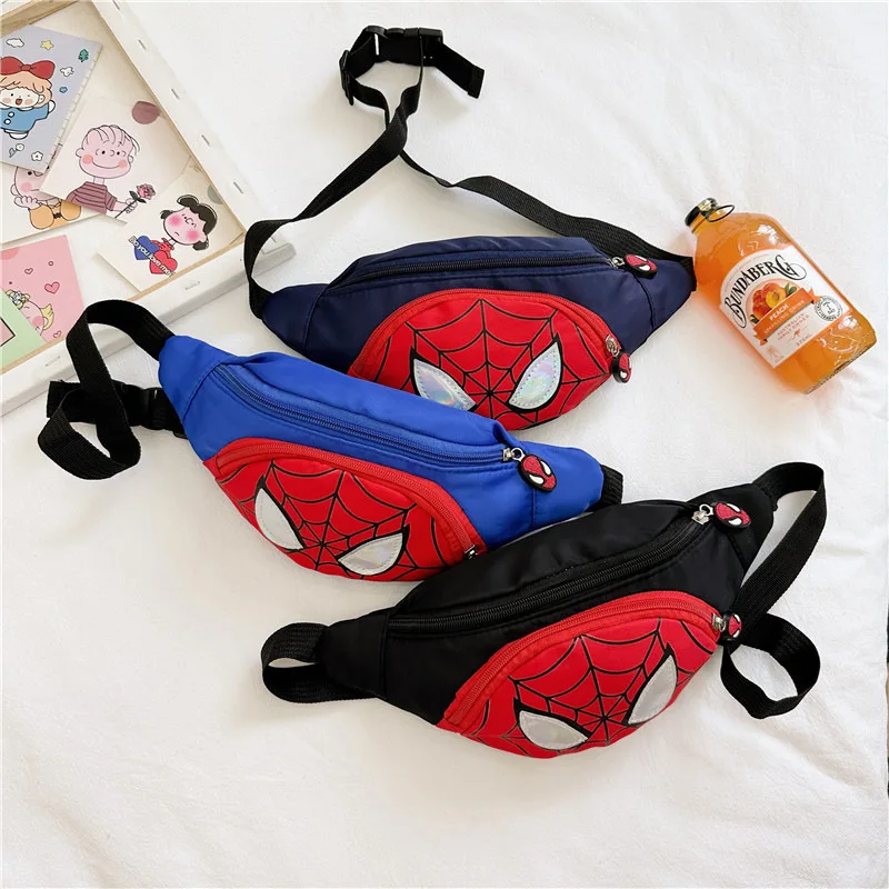 Spidermans Fanny Pack New Marvels Anime Action Cross Body Bag Boys Outdoor Sport Waist Pouch Travel Shoulder Purse Birthday Gift