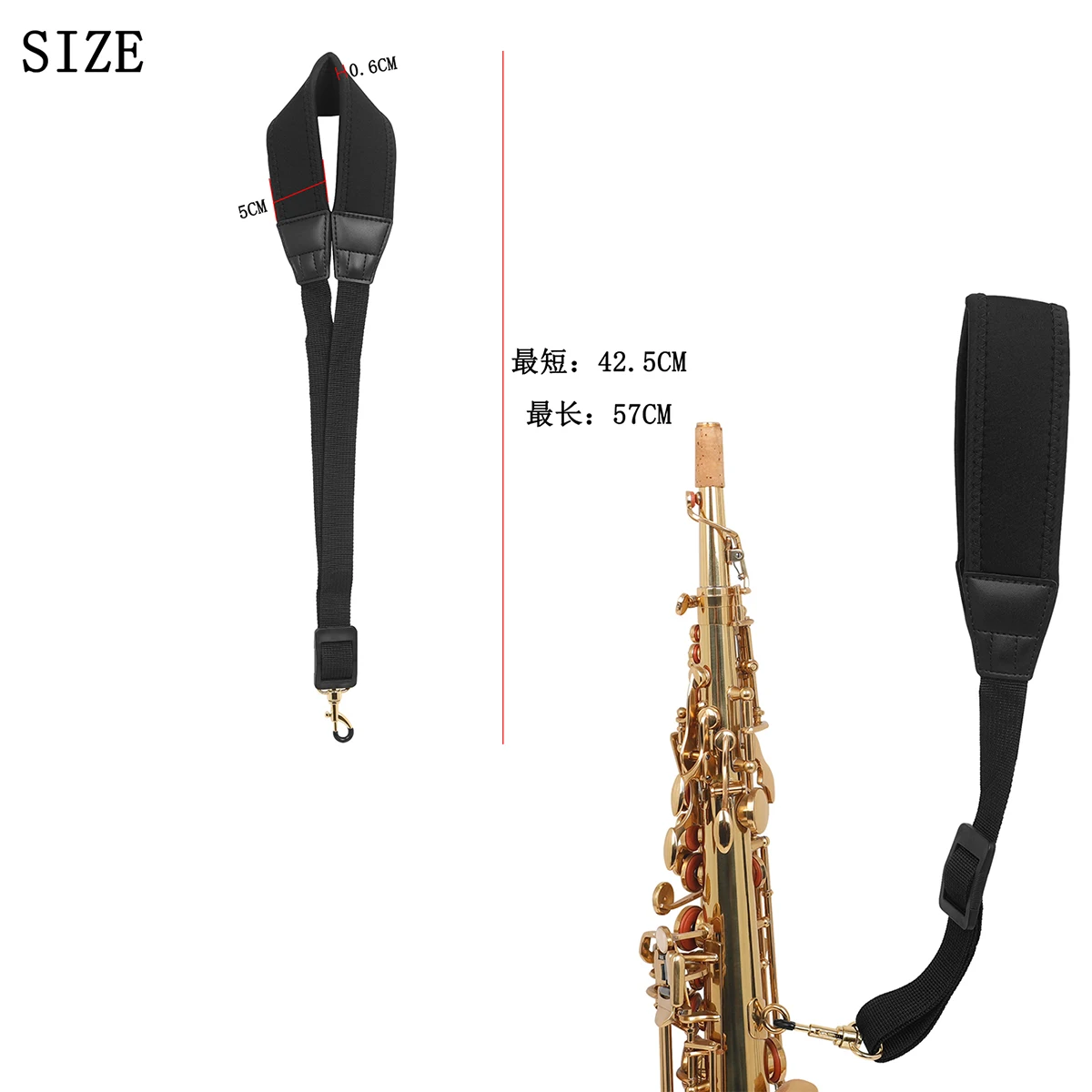 SLADE Saxophone Strap Saxophone Lanyard Neck Strap Protection Neck Sax Double Shoulder Strap Neck for Soprano Tenor Alto