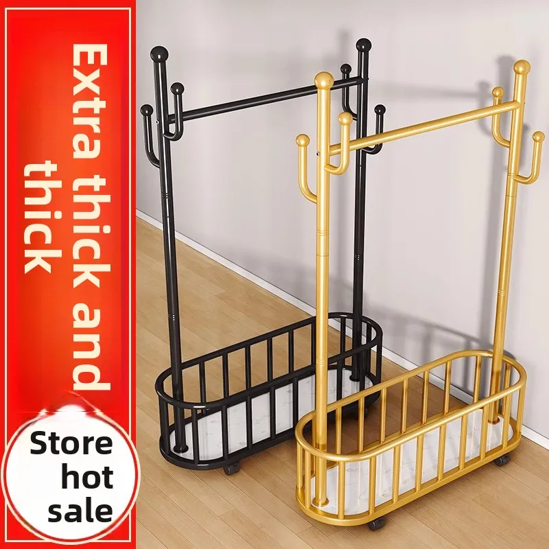Bedroom Floor Standing Clothes Drng Ra Lightweight Luxury Indoor Clothes Hanger Simple Coat Hook Easy to Move Home Use