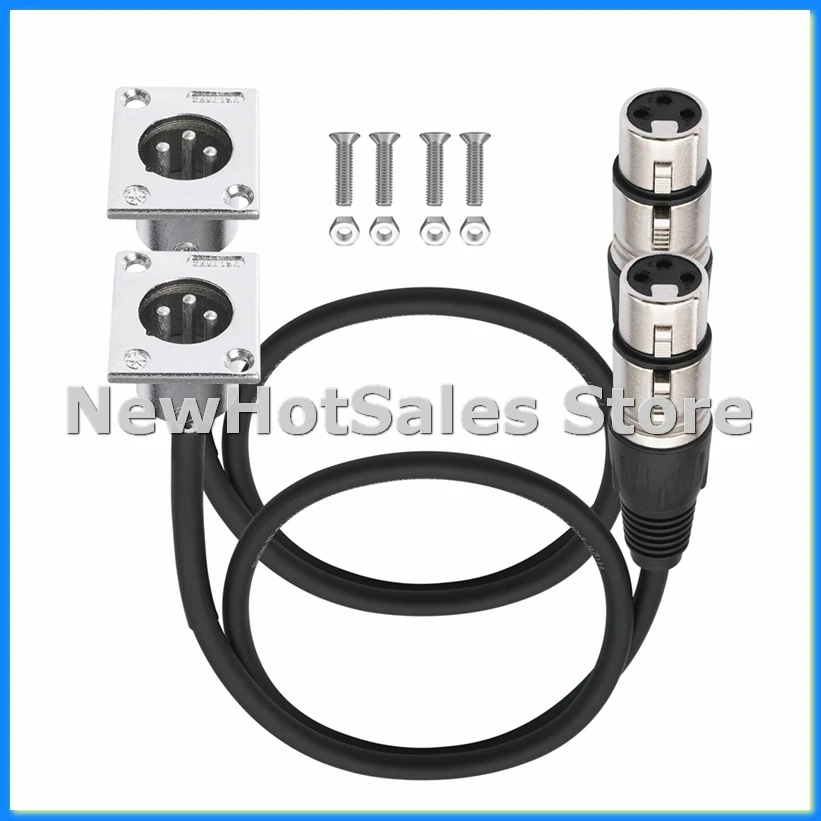 

2-упаковка кабеля XLR типа D, проходной сквозной разъем, D XLR «папа-мама» для премиум-класса Stage Box, патч-панели, монтажа на панели-A57M