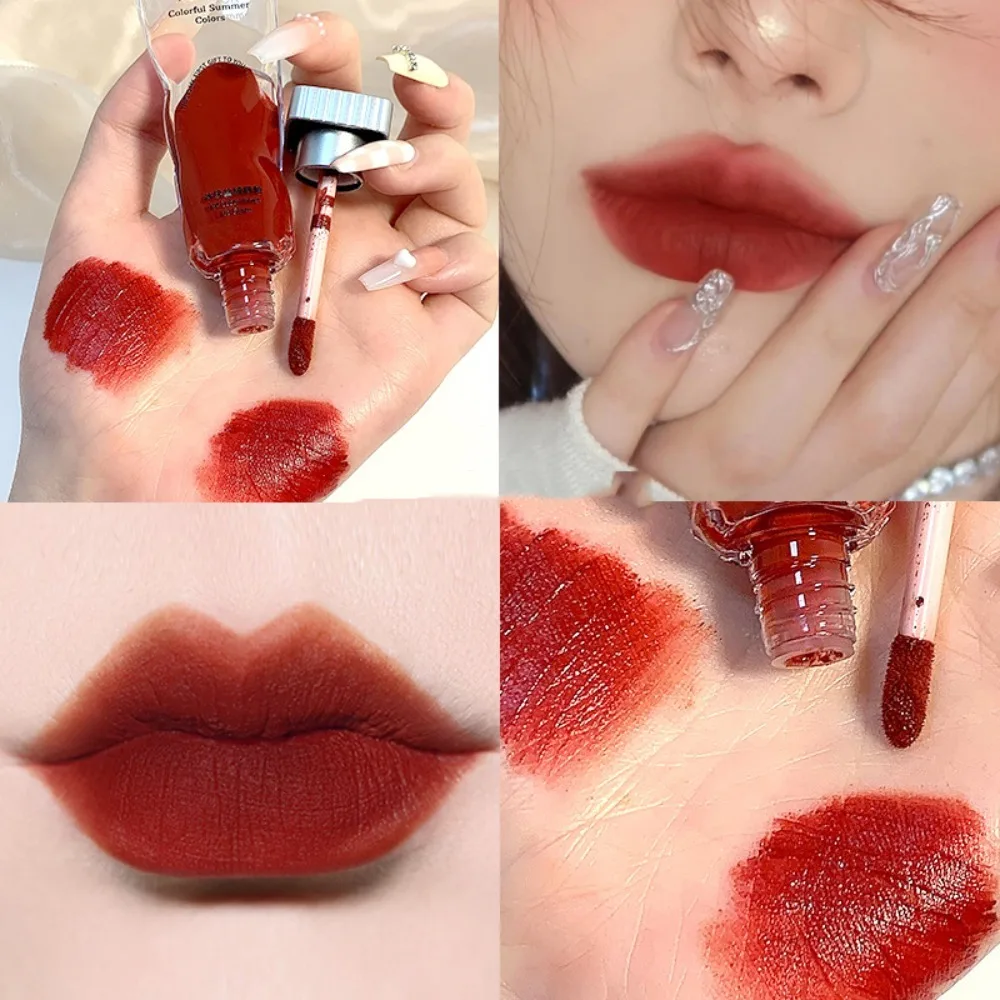 Moisturising Ice Cube Velvet Lip Glaze Transparent Pigment Matte Lipstick Not Easy To Dip Cup Lip Mud Liquid Lip Glaze