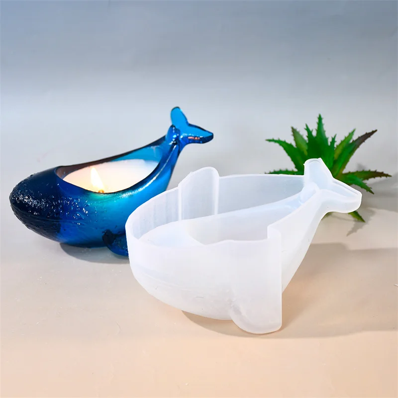 DIY Whale Candle Holder Silicone Mold - For Resin, Plaster, and Succulent Planters, Reusable for Crafting and Decorative Storage