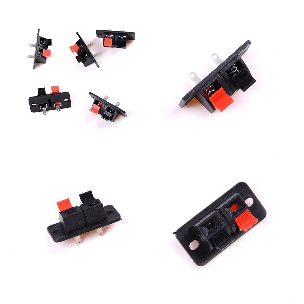 5 шт. 2-позиционный разъем, вставной разъем, разъемы для аудиодинамиков с пружинной нагрузкой