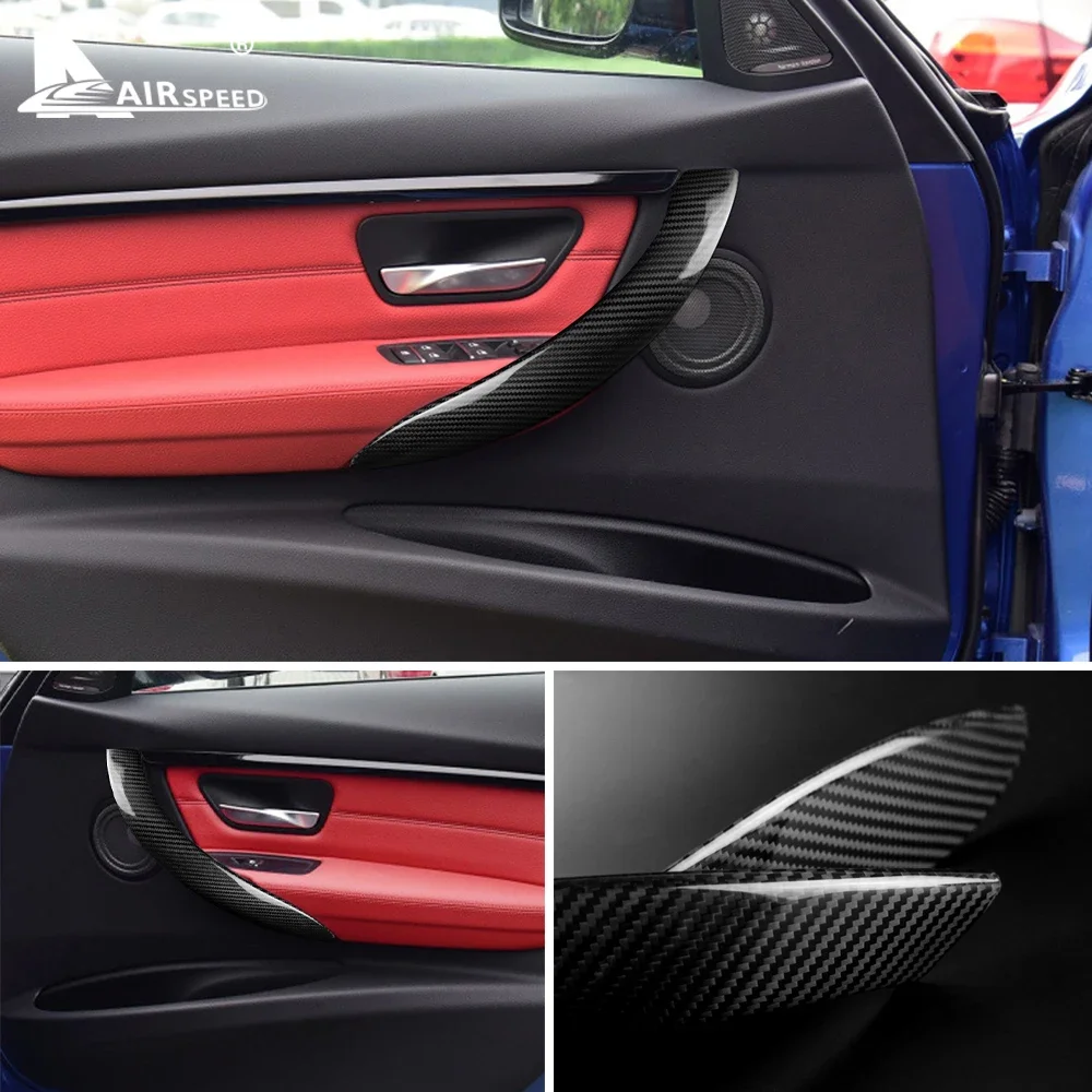 Dry Carbon Fiber For BMW 1 3 Series F20 F21 F30 F31 F34 F35 F36 Car Door Pull Handle Protective Cover Trim Interior Accessories