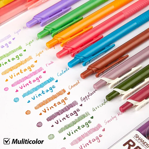 Imagen 2 del producto SHANDS 10/20/40 bolígrafos de gel de secado rápido, punta fina de 0,5 mm, colores surtidos: escritura suave para la escuela y la oficina