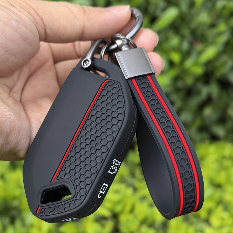 Capa de Silicone para Chave Kia EV9 EV5 K3 K5 Carnival Picanto GT Line Sorento MQ4 KA4 2024 2025 - Suporte e Proteção para Chave Remota Keyless