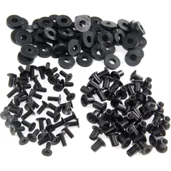 50pcs/lot Black Chicago Flat Cross Head With Washer Screw Set Mounting Hardware DIY Sheath Holster