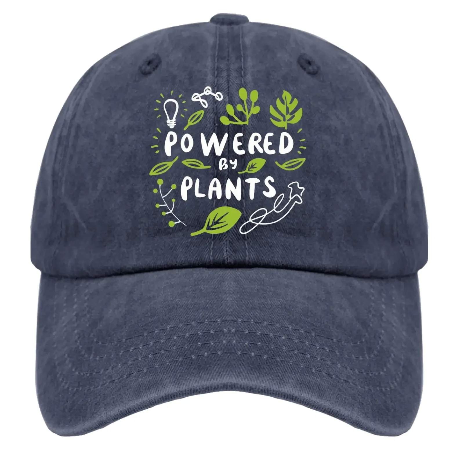 

Мужская бейсболка Powered by Plants, забавная мытая походная шапка, дышащая