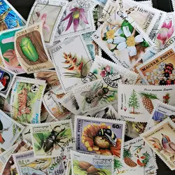 Lot 200pcs Animals and plants Topic Original Stamps with Postage Mark No Repeat Nation Stamp Good Condition