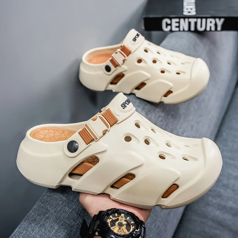 Men's Thick Bottom Sandals Breathable Summer New Style Fashionable Outdoor Beach Shoes Comfortable EVA Material