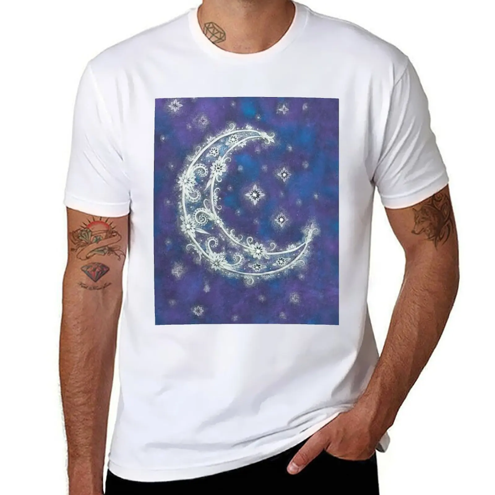 

Moon Light - Crescent Moon Art T-Shirt black cotton t-shirt plain for man package t shirt for man T-Shirt