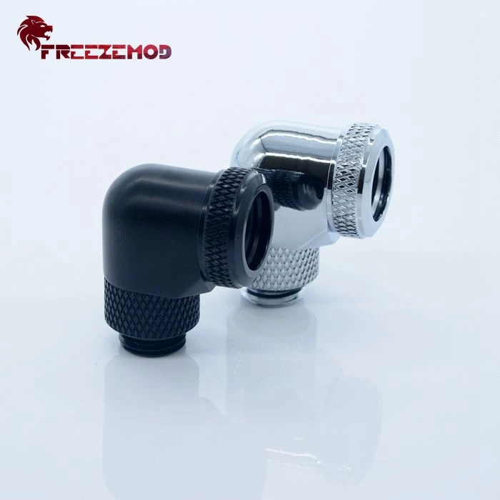 

Freezemod YGKN-L90 360 Degree Rotary Fitting Adapter for 14mm Hard Tube G1/4 Threaded Brass Connector for Computer Water Cooling