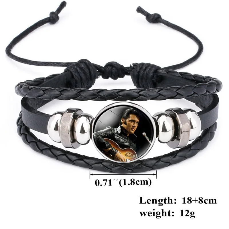 Rock Star Elvis Bracelet For Men Women Fans Fashion Music Singer Poster Handmade Bracelets Bangles Charm Wristband Gift Souvenir