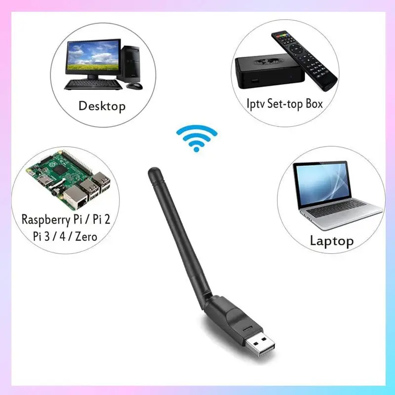 

AB25-RT5370 Wireless Card Portable 2.4G 150Mbps USB Wifi Adapter Wifi Antenna USB Wifi Receiver For PC And TV Box Durable