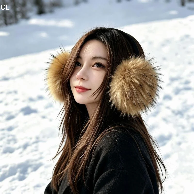 Y2k Korean Plush Furry Earmuffs Women Fashion Versatile Thicken Earflap Winter Windproof Warm Cycling Ear Protection Earplugs