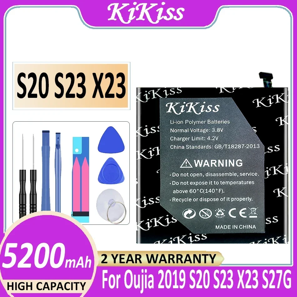 

KiKiss Battery 5200mAh For Oujia 2019 X23 S27G S20 S23 Mobile Phone Bateria