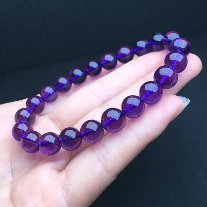 10MM Natural Amethyst Bracelet Charms Fashion Personalized Men Women Gemstone Jewelry Holiday Gift 1pcs