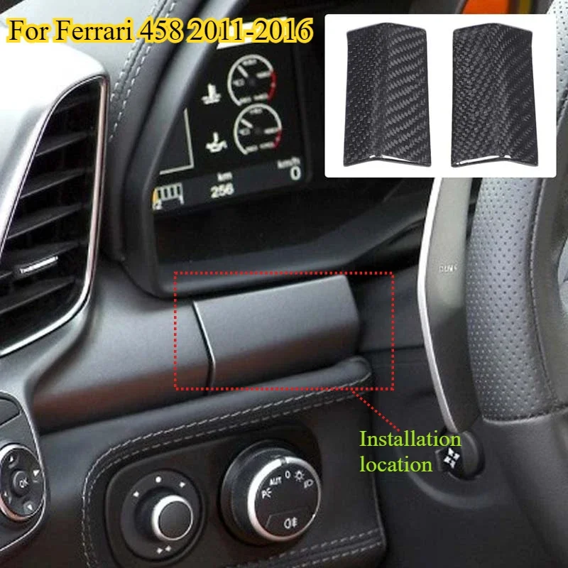 

Fit For Ferrari 458 2011-2016 Carbon Fiber Decoration Steering Wheel Decorative sticker Cover Modification Interior Accessories
