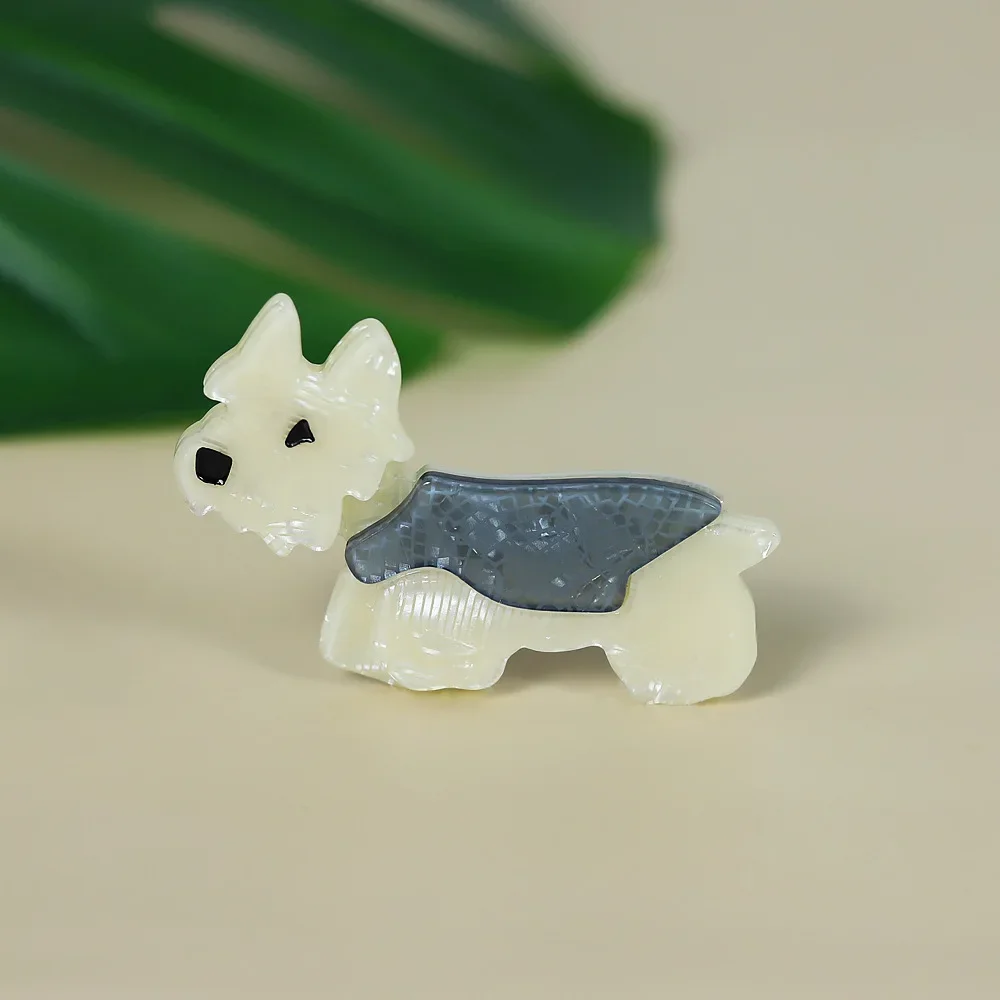 New Handmade Dog Acrylic Brooch for Women Colorful Animal Pins and Schnauzer Brooches Badges Fashion Shirt Jewelry Gift for Kids