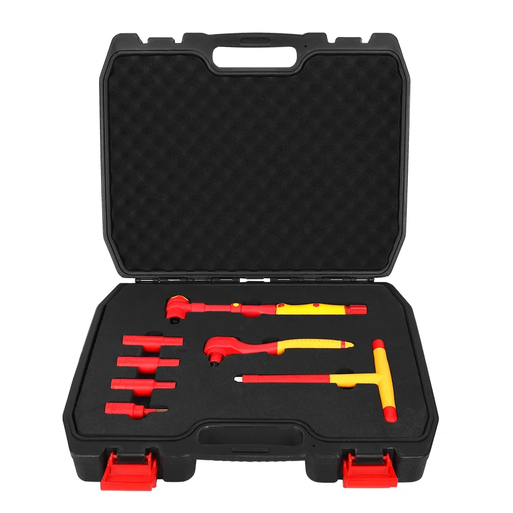 

Custom 7 Pcs 1000V Vde Socket Wrench Screwdrivers Electrical Insulated Hand Tools Set Prof Box Case