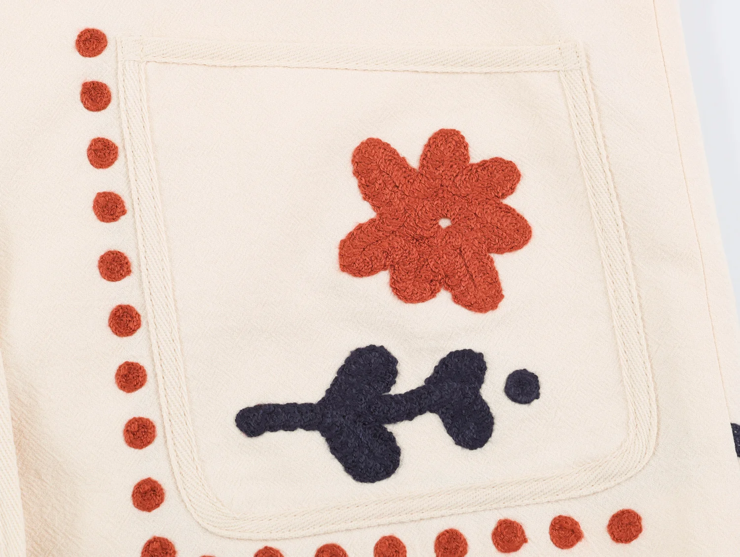 Schicker Damenmantel mit Blumenstickerei, Langarm, Locker Geschnitten, O-Ausschnitt, Einreihig, 2026 Neue Herbstkollektion, Vintage Streetwear für Frauen – Detail 12