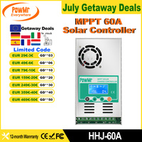 PowMr 60A MPPT Solar Charge Controller Work for 12V 24V 36V 48V Lithium Lead Acid Battery With LCD Display Max PV 160VDC Input