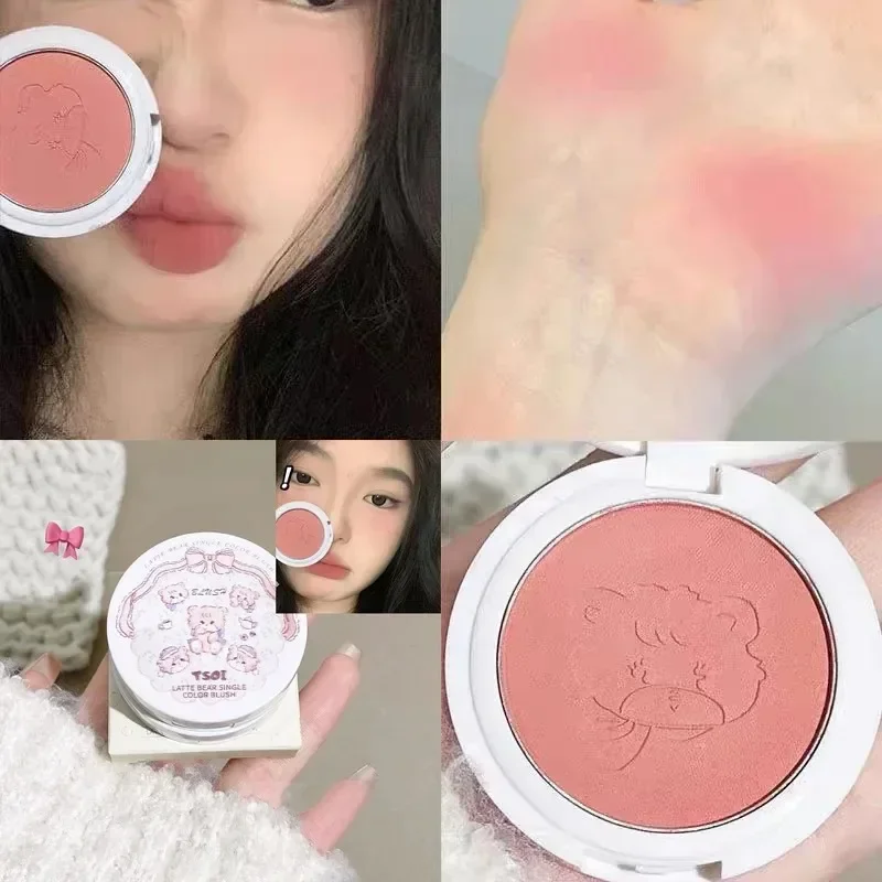 

Cute Powder Blusher Peach Pink Blusher Face Cheek Tint Blush Natural Matte Brightening Rouge Face Contour Makeup Cosmetics
