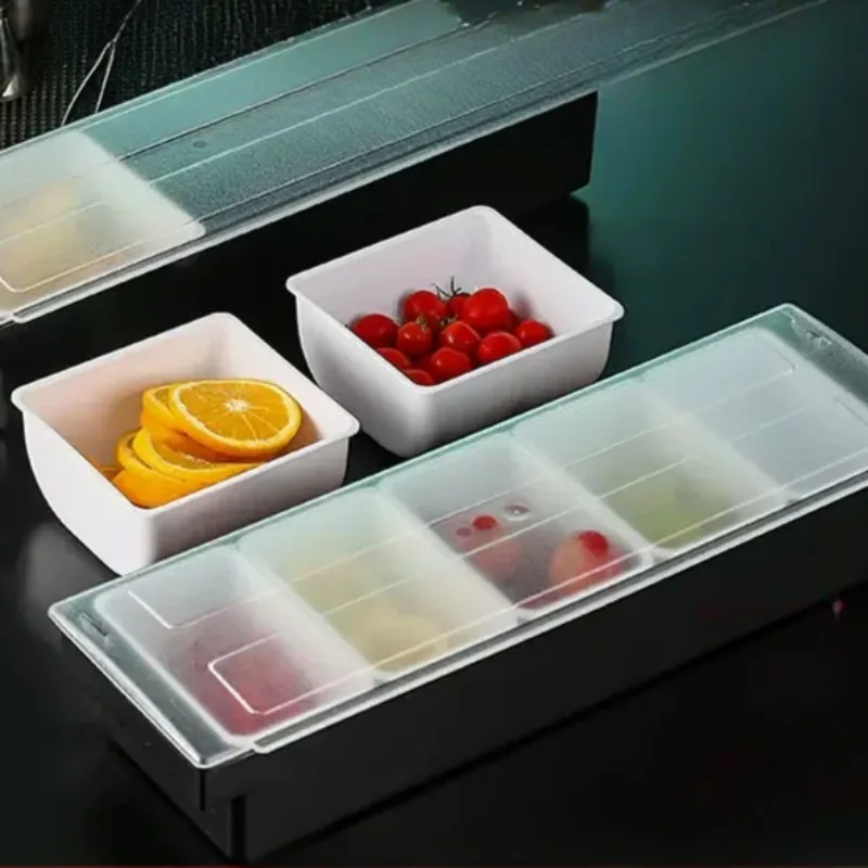  Bar Counter Fruit Box, Categorized Storage Box, Food-Grade PP Container, Fridge-Safe Freshness Box for Kitchen or Bar