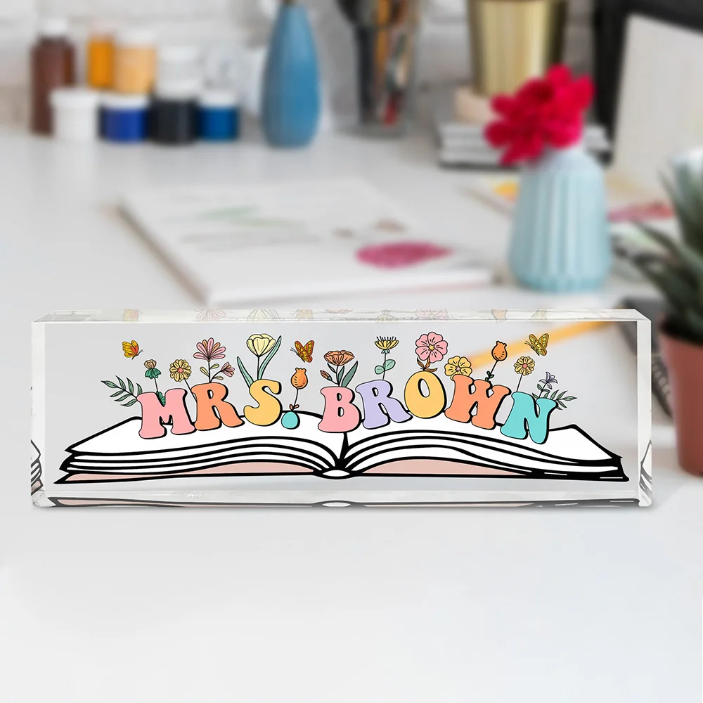 1 шт. настольная табличка из ПММА на заказ — персонализированный текст, милый и прозрачный, с лазерной гравировкой, сделай сам, идеальные подарки для подростков и ежедневного использования D