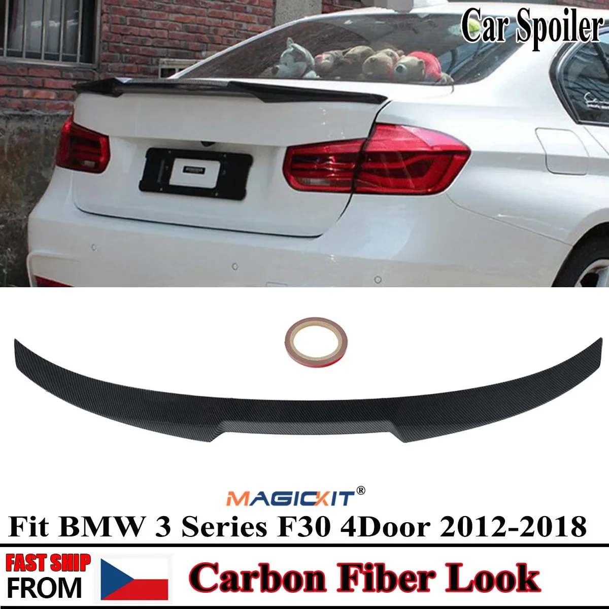 MagicKit M4 LOOK REAR BOOT TRUNK LIP SPOILER FOR BMW 3 SERIES F30 F80 320 325 328 330e