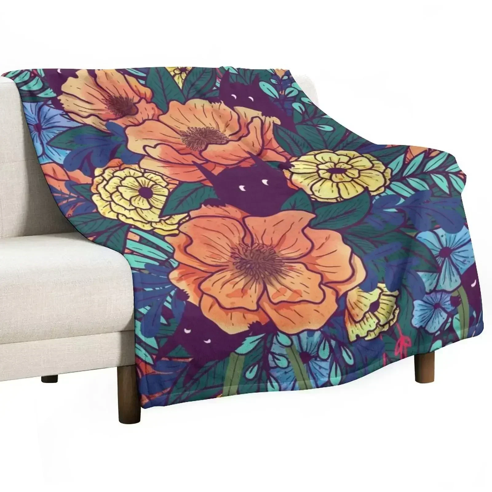 

Wild Flowers Throw Blanket Furrys Soft Beds heavy to sleep Tourist Blankets