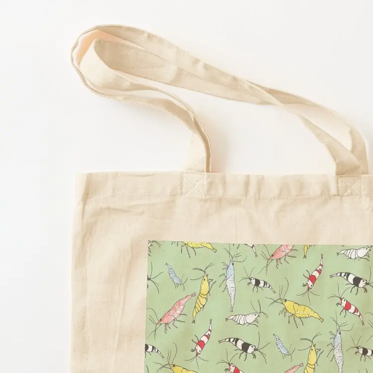 Aquarium Shrimp Pattern Tote Bag shopping trolley bag foldable reusable bag canvas tote bags university shopper