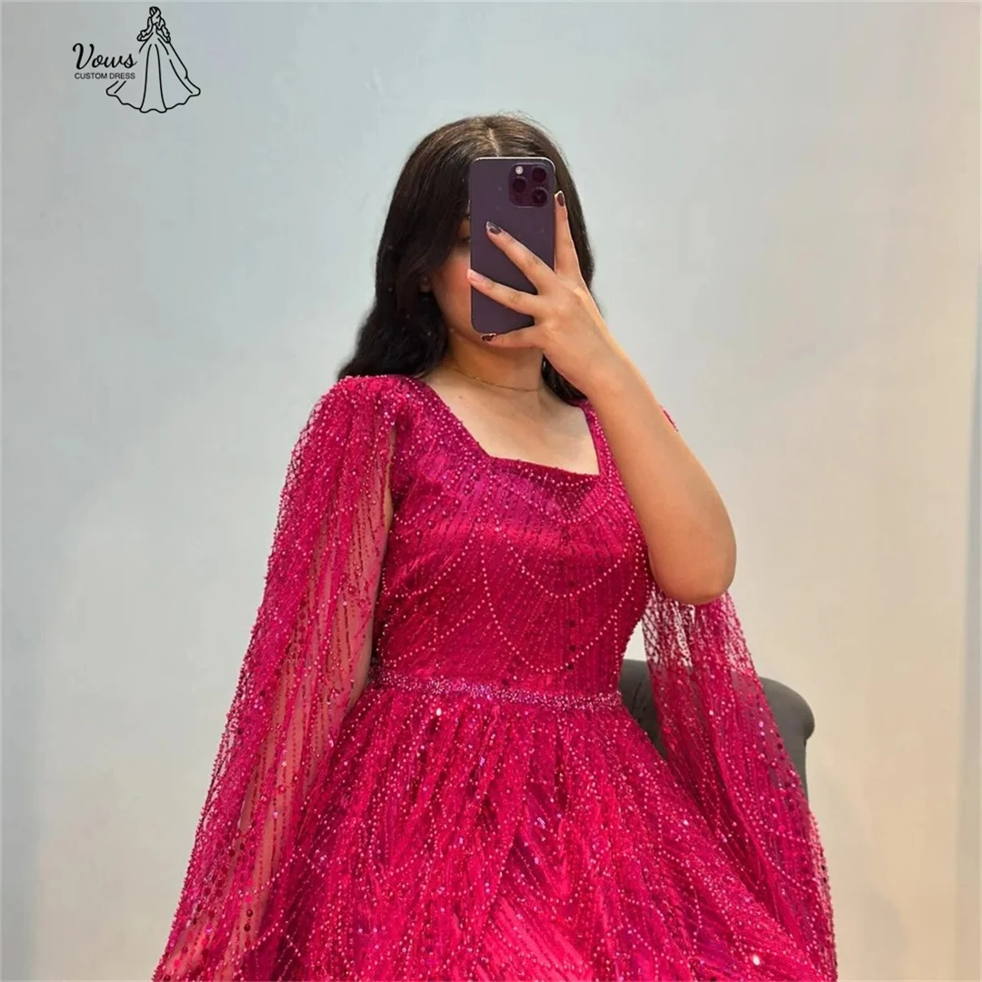 Vows Line A オーダーメイドドレス 2025 女性用 エレガントガウン スクエアカラー エレガントパーティードレス 女性用 高級カスタムメイド