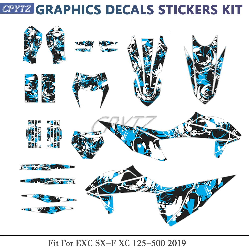 オートバイ背景グラフィックデカールキット-sxf-exc-exc-f-sx-f-2019-2020-2021-2022-に適合