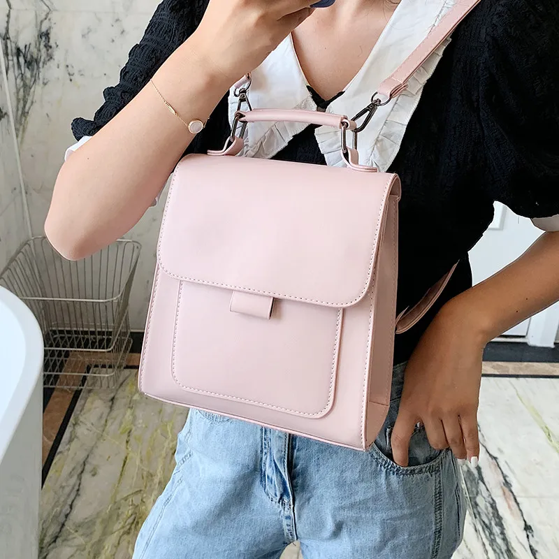 Small PU Leather Backpack Women Shoulder Bags small Back pack Travel Female Bookbag School Bags for Teenage Girls Mochila blue