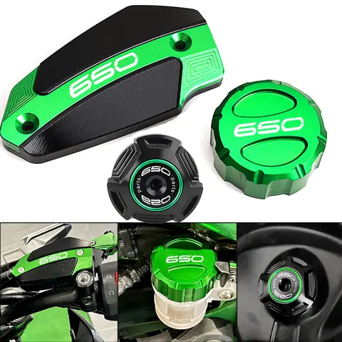 Para Kawasaki Z650 Z650RS Ninja650 Versys650 2017-2024 cubierta de depósito de líquido de frenos delantero y trasero de motocicleta Protector de tapa de llenado de aceite