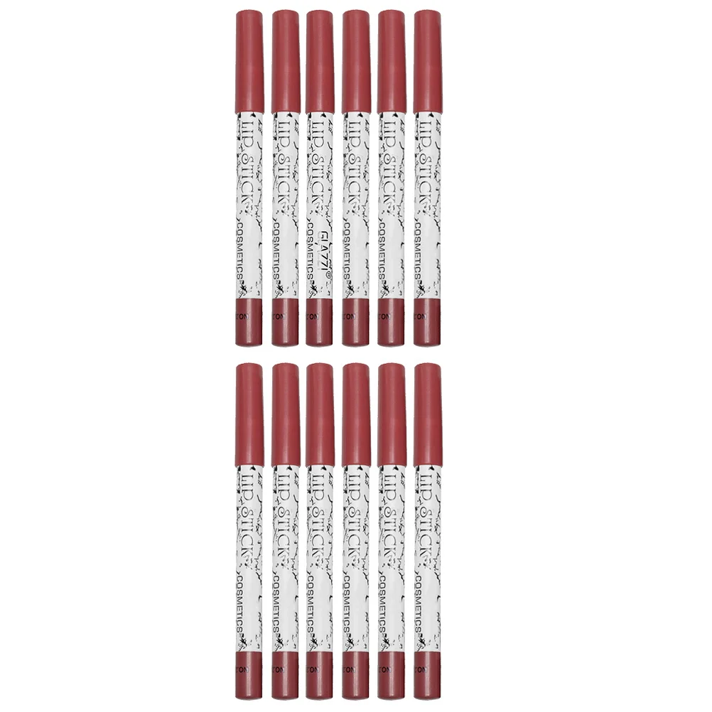 

12Pcs Lip Lining Pencil Waterproof Smudge Proof Finish Long Wearing Lip Liner Pencil for