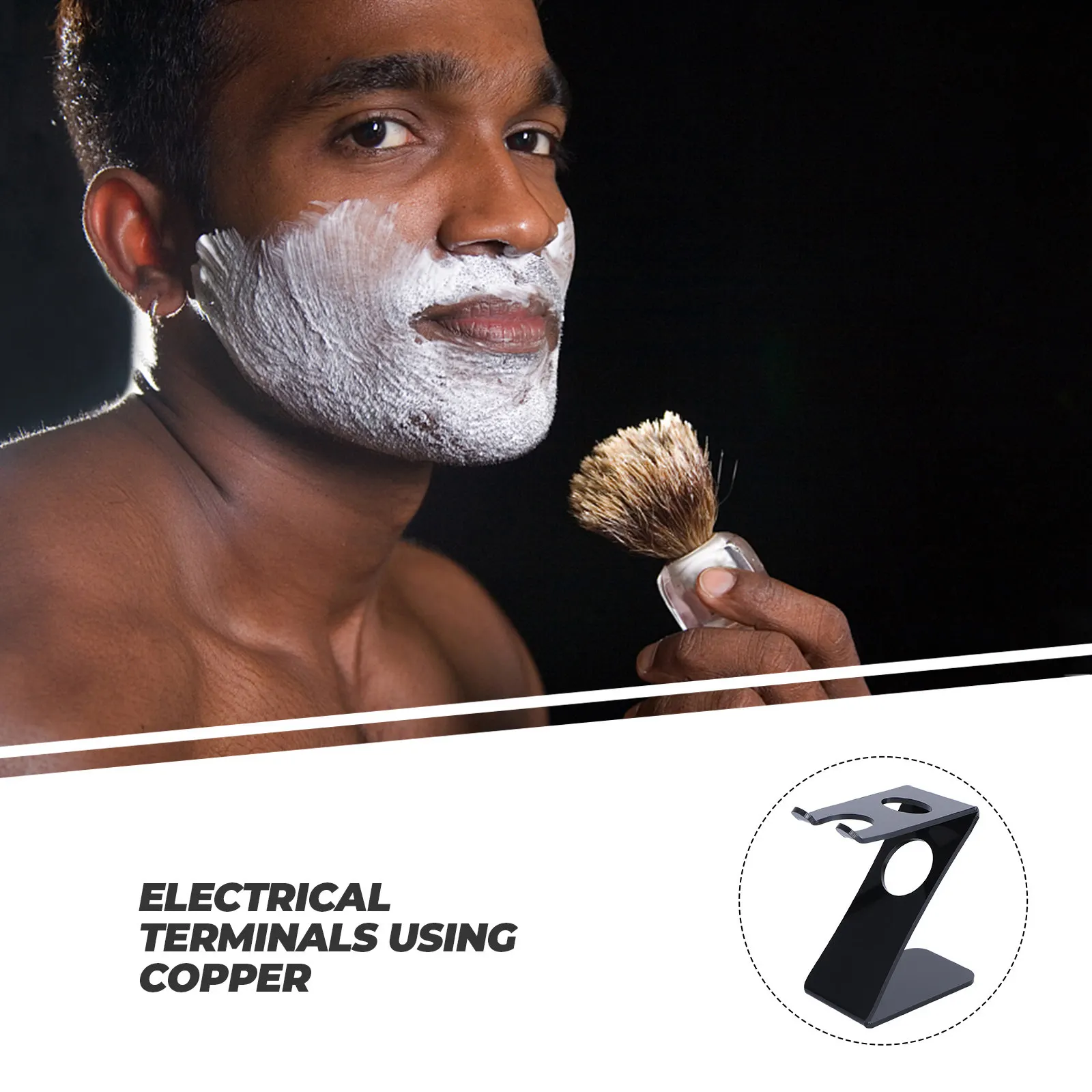 Acrylic Beard Brush Holder Razor Stand Professional Design Universal Size Safe Storage for Shaving Brush and Razor