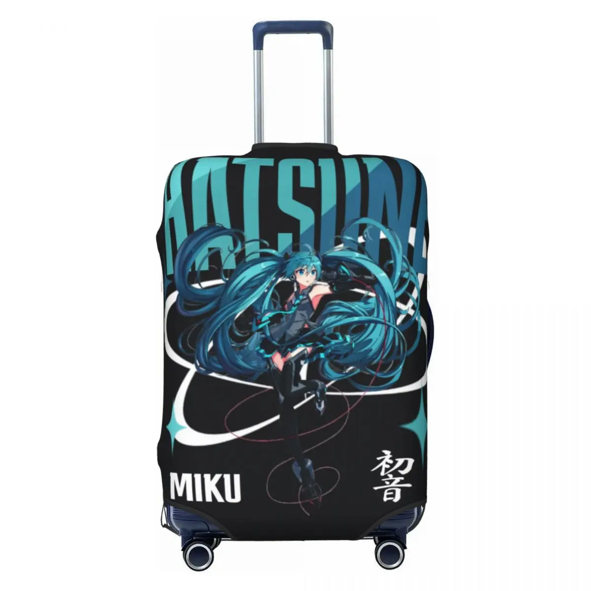 カスタム初音ミク-vocaloid-ロックアニメ荷物カバーかわいいスーツケースプロテクターカバー-18-32-インチに適しています