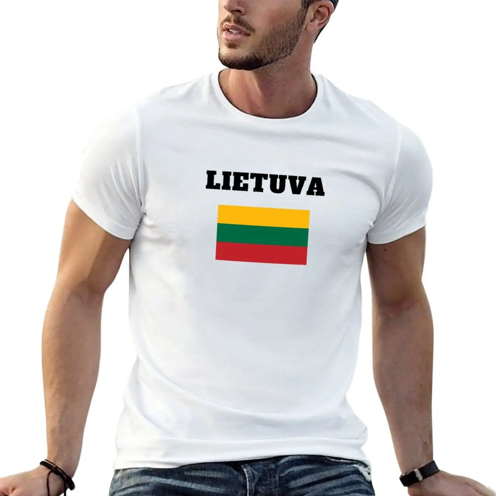 Lietuva flag T-Shirt Fashion Simple Casual Tee Shirt