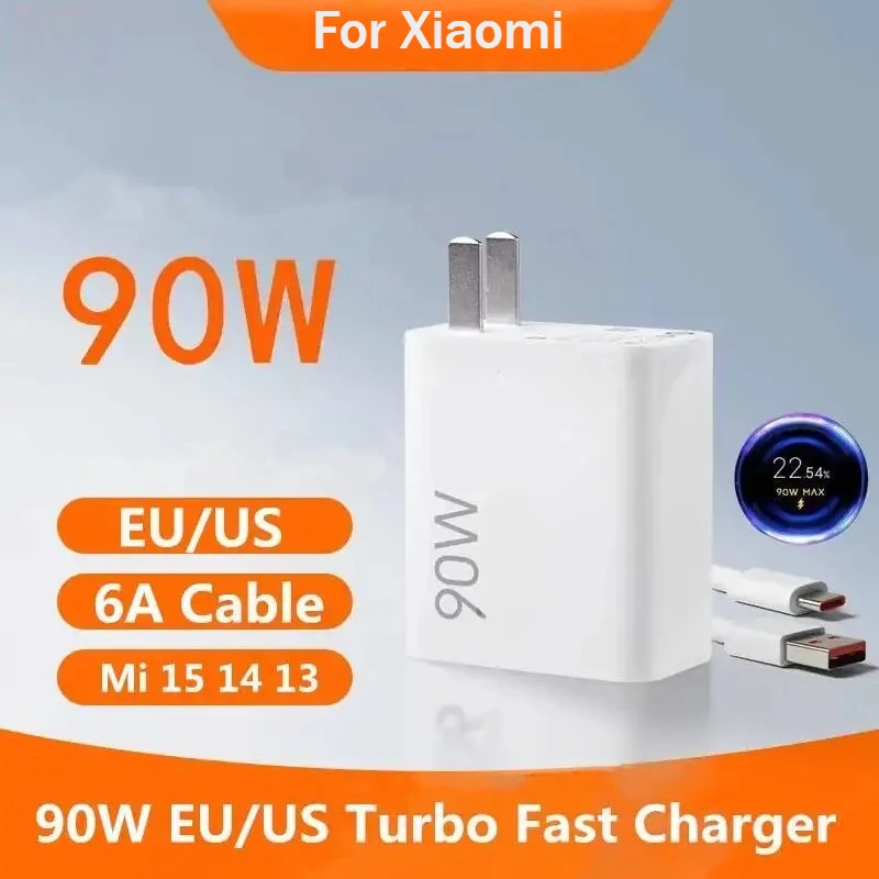 Ładowarka Xiaomi 90W EU Turbo Charge USB Type C Kabel Adapter Mi 15 14 13 Pro Ultra Redmi Note POCO MIX Flip — zdjęcie produktu 4