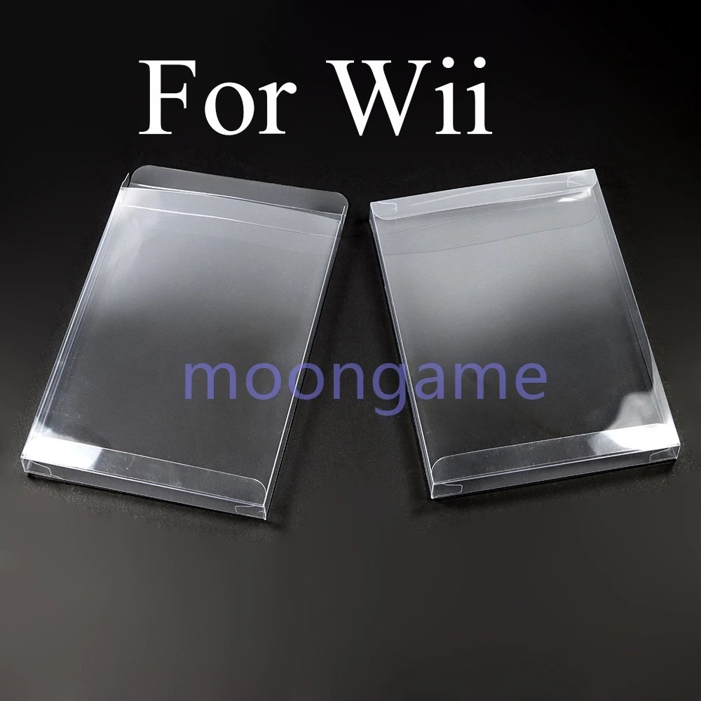 

50 шт. для Wii, коробка для сбора хранения, ПЭТ, прозрачная коробка для дисплея, защитный пылесборник