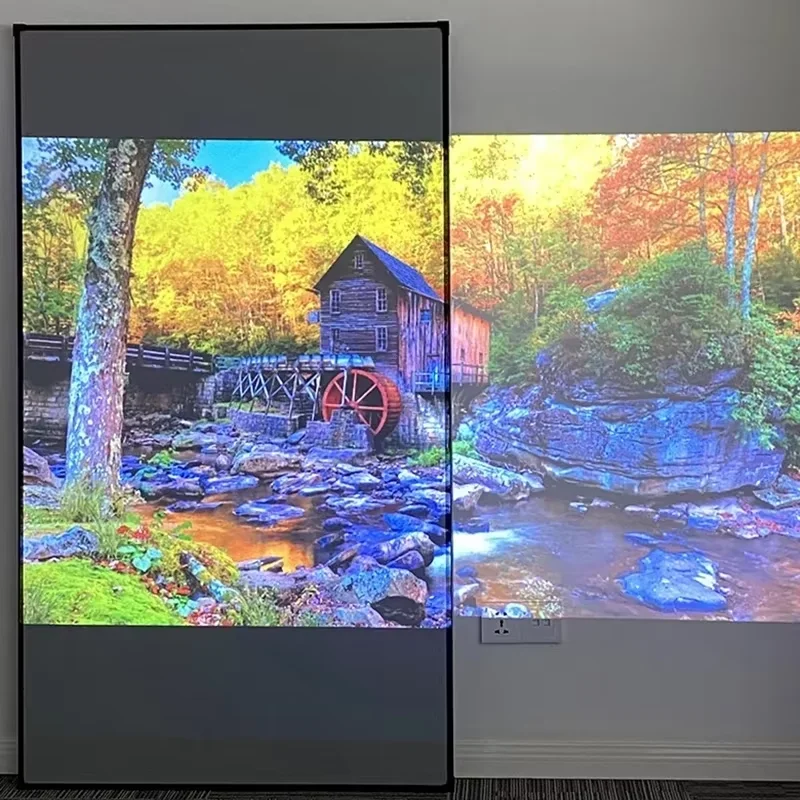 2025 핫 나노 그레이 크리스탈 ALR 프로젝터 스크린 주변 광 고정 프레임 1CM 초소형 테두리 CLR 4K 8K 프로젝션 거부