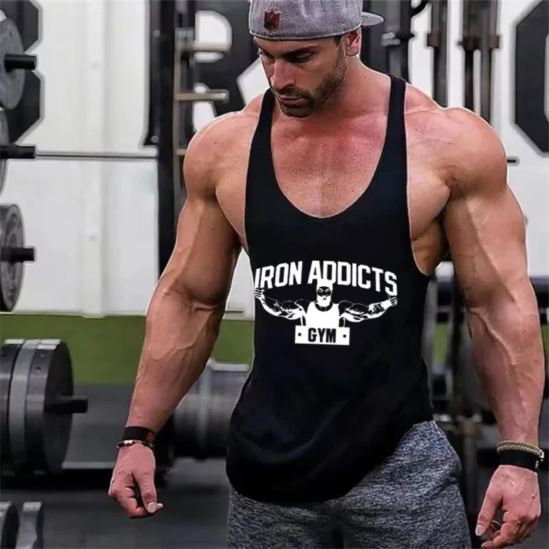 Men's Moisture Wicking Cotton Gym Stringer - Lightweight Sleeveless Bodybuilding Vest, Workout - Workout Training Undershirt